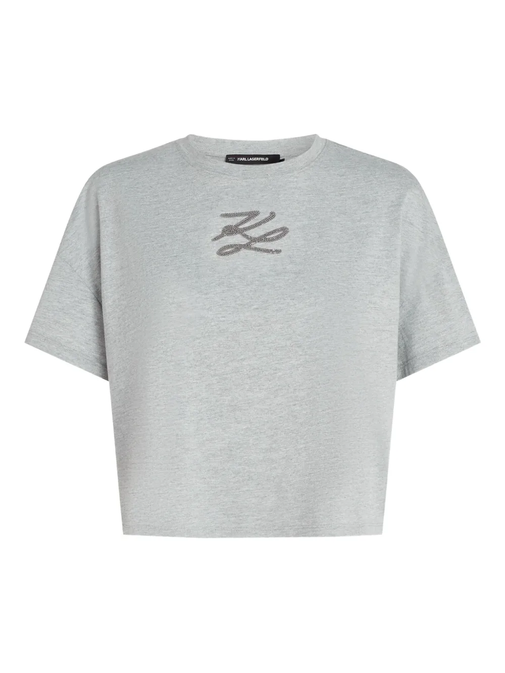 Karl Lagerfeld K/autograph Sequin-embellished T-shirt In Gray