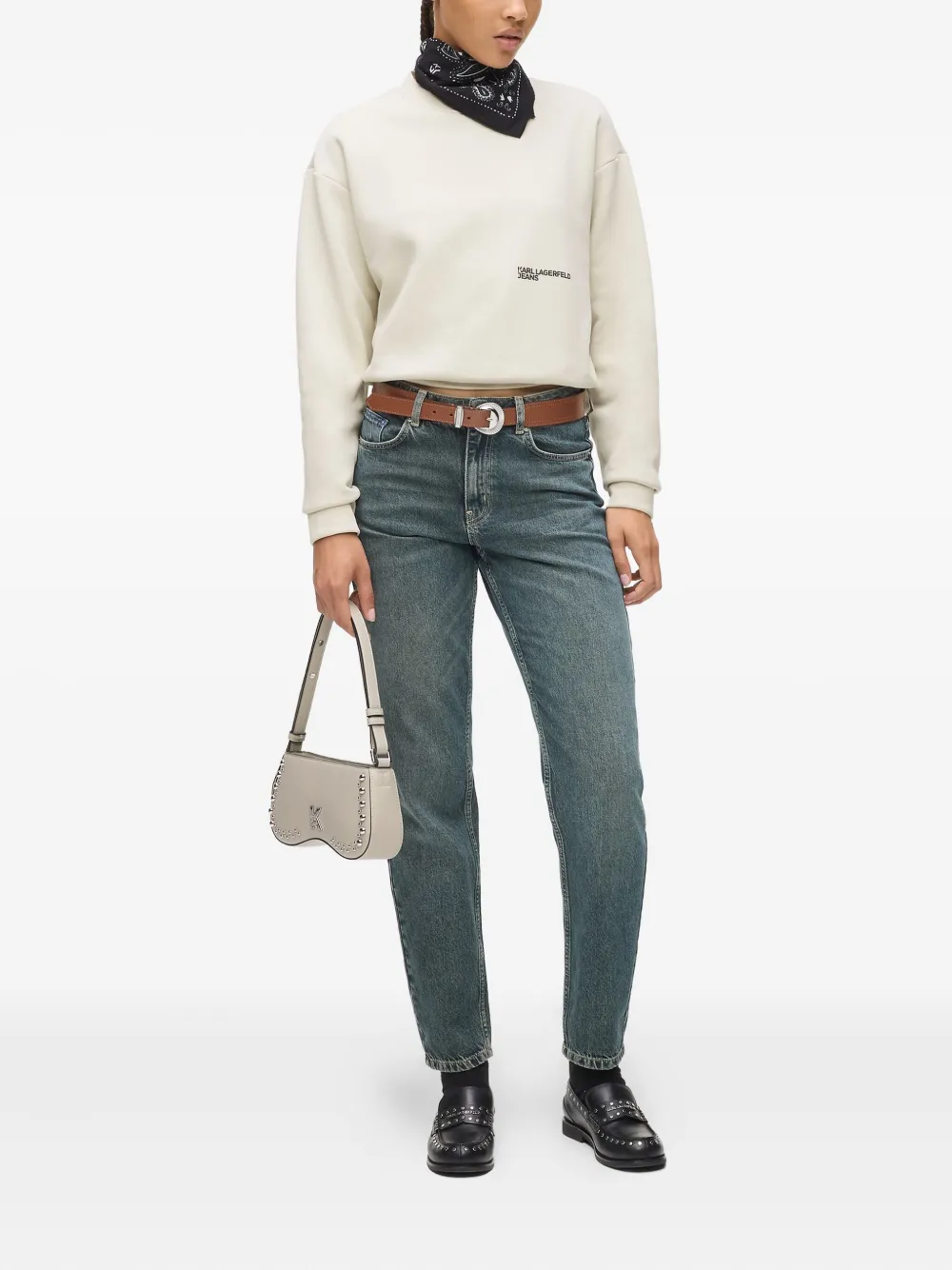 Karl Lagerfeld Jeans Logo-print Sweatshirt In Neutral