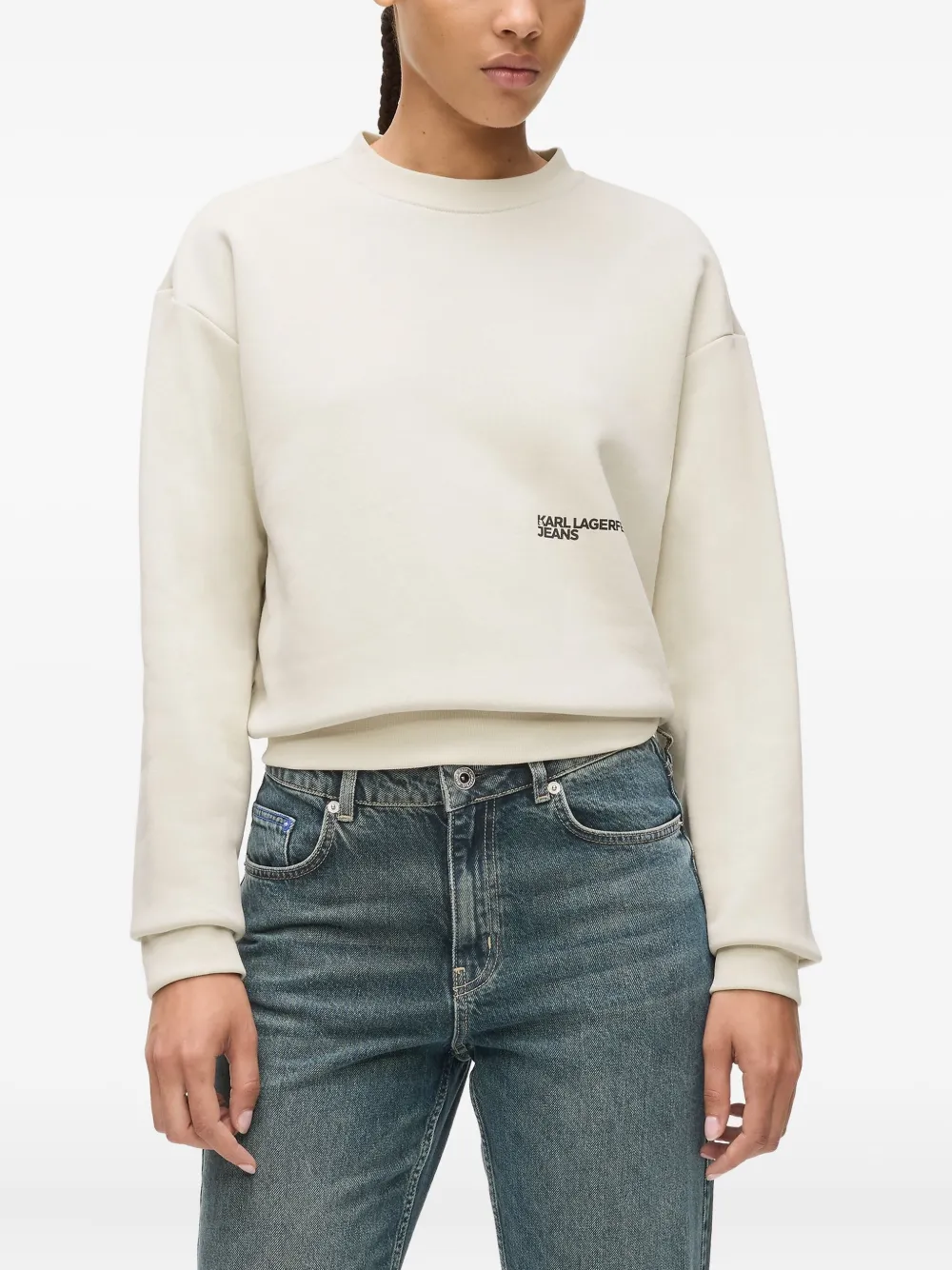Karl Lagerfeld Jeans Logo-print Sweatshirt In Neutral