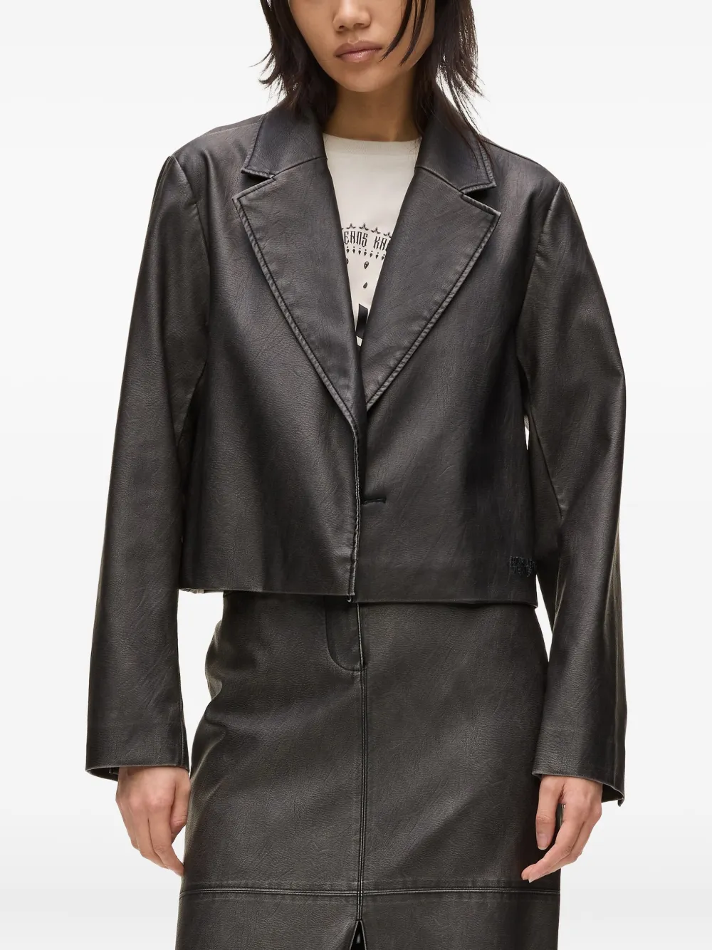 Karl Lagerfeld Jeans Gerafelde blazer Zwart