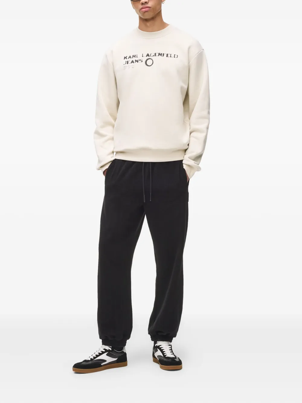 Karl Lagerfeld Jeans Eclipse sweater met logo - Beige