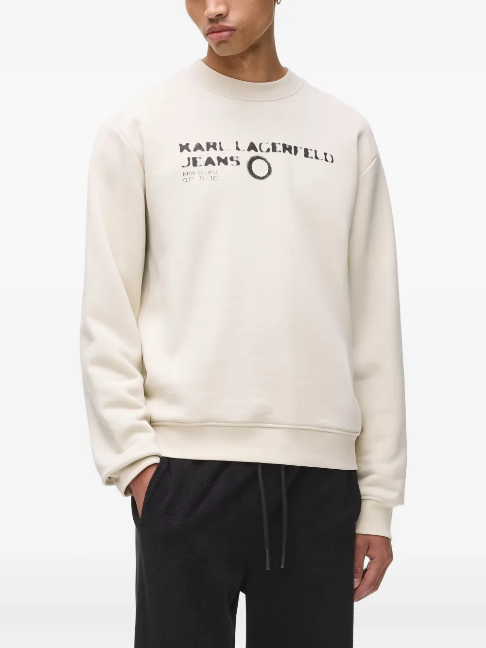 Karl Lagerfeld Jeans Eclipse Logo Sweatshirt In Neutral