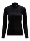 Karl Lagerfeld sparkle velvet high-neck top - Black