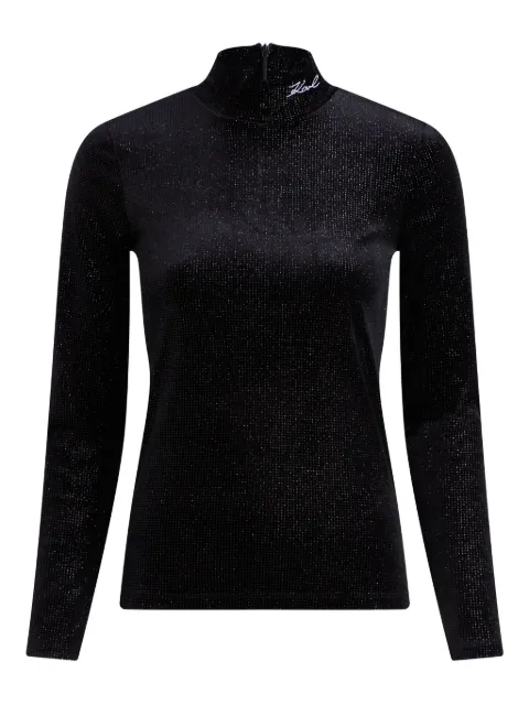 Karl Lagerfeld top de terciopelo con cuello de tortuga