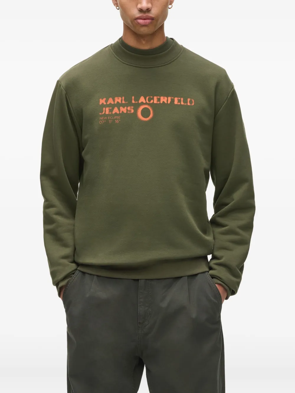 Karl Lagerfeld Jeans Eclipse Logo Sweatshirt In Green