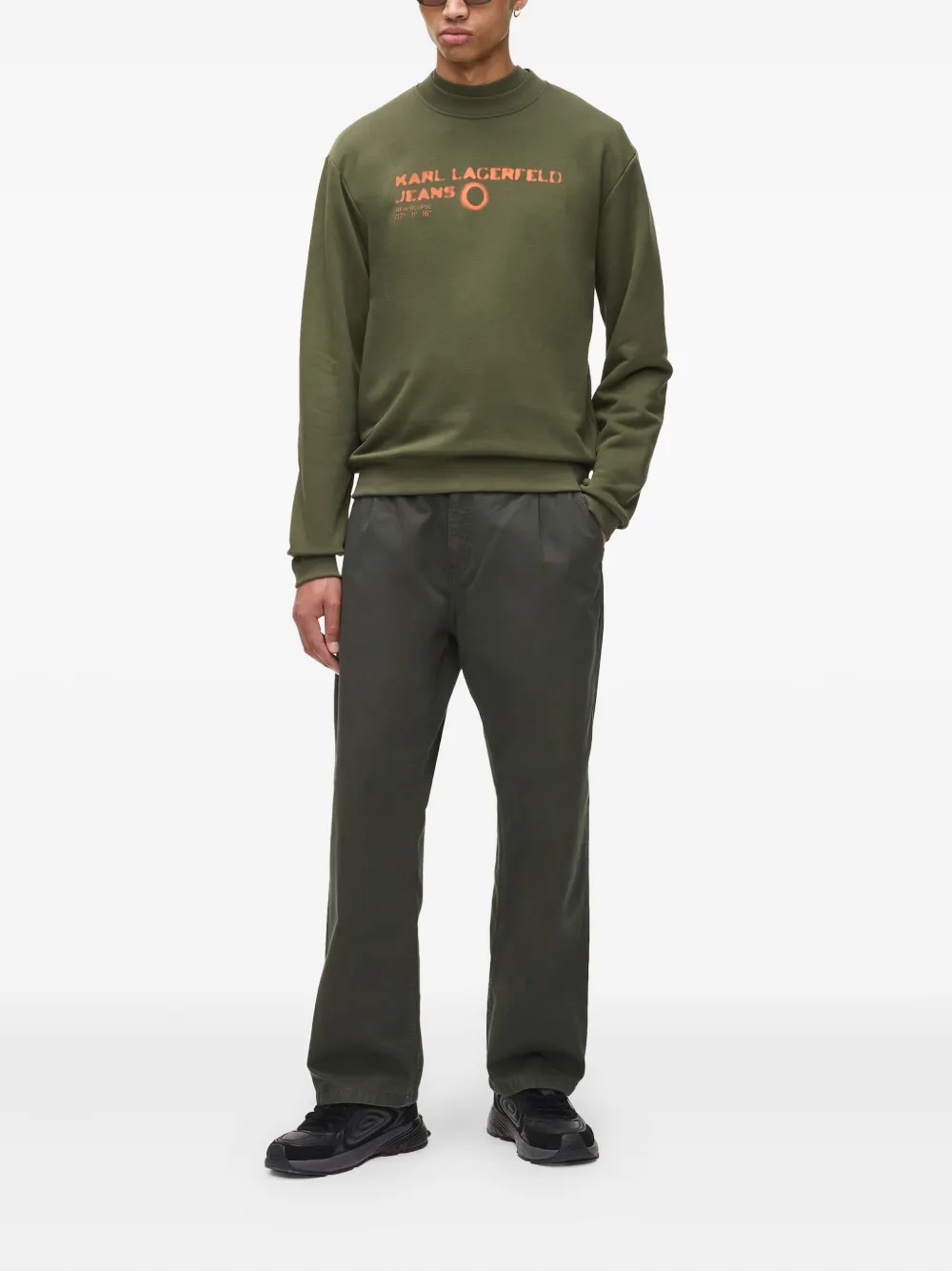 Karl Lagerfeld Jeans Eclipse sweater met logo - Groen