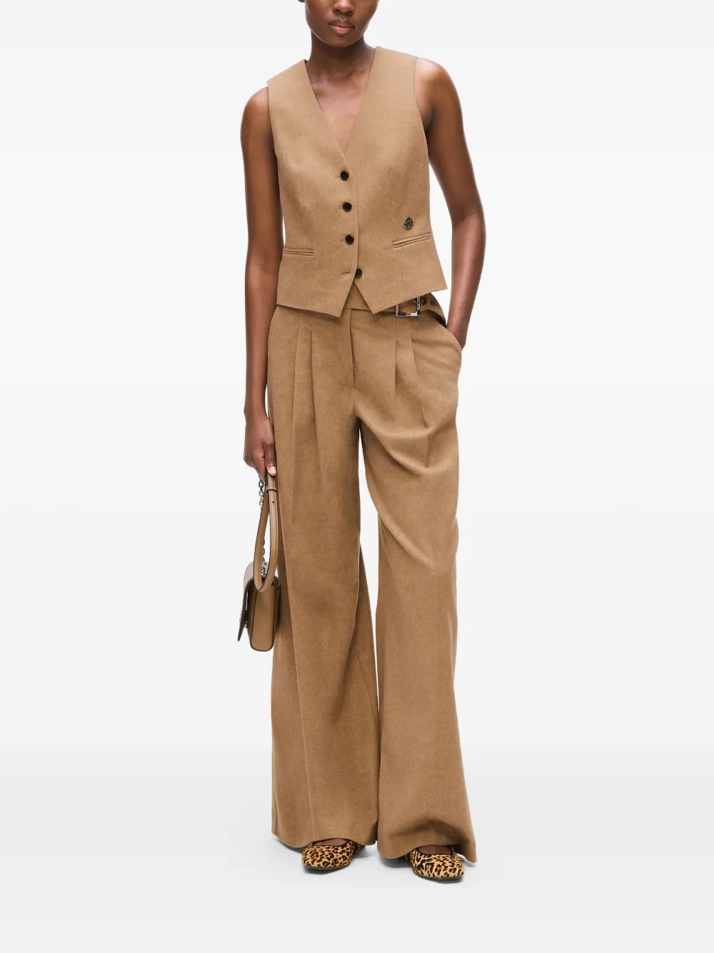 Karl Lagerfeld flannel button-fastening belted waistcoat | Waistcoats & Gilets | Image 2