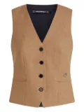Karl Lagerfeld flannel button-fastening belted waistcoat - Brown
