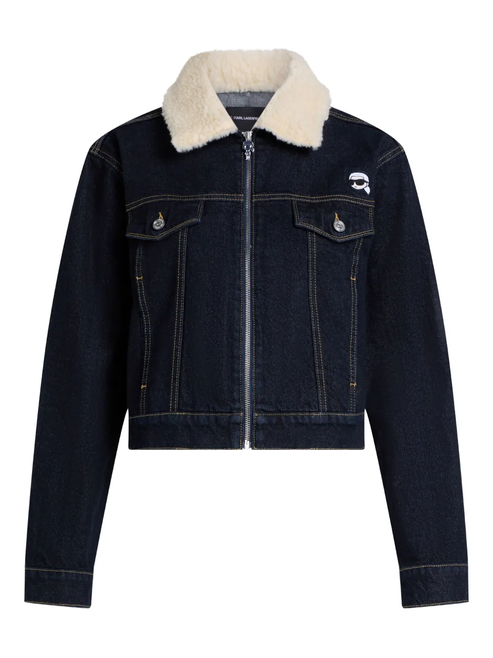 Karl Lagerfeld logo-embroidered denim jacket | Blue | Image 1