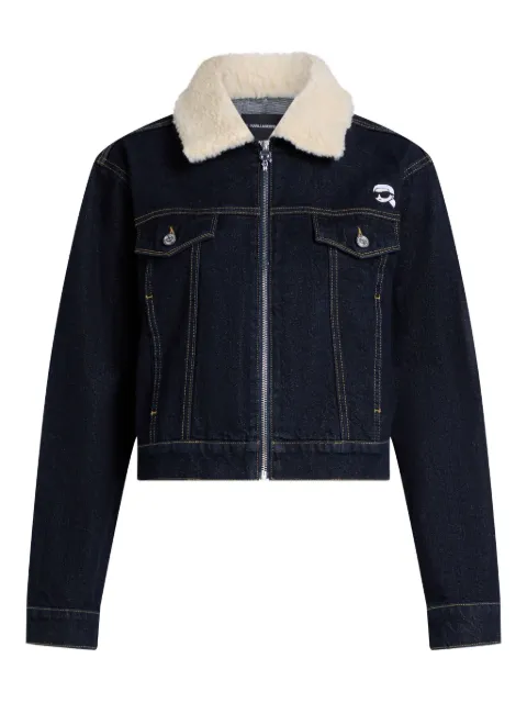 Karl Lagerfeld logo-embroidered denim jacket