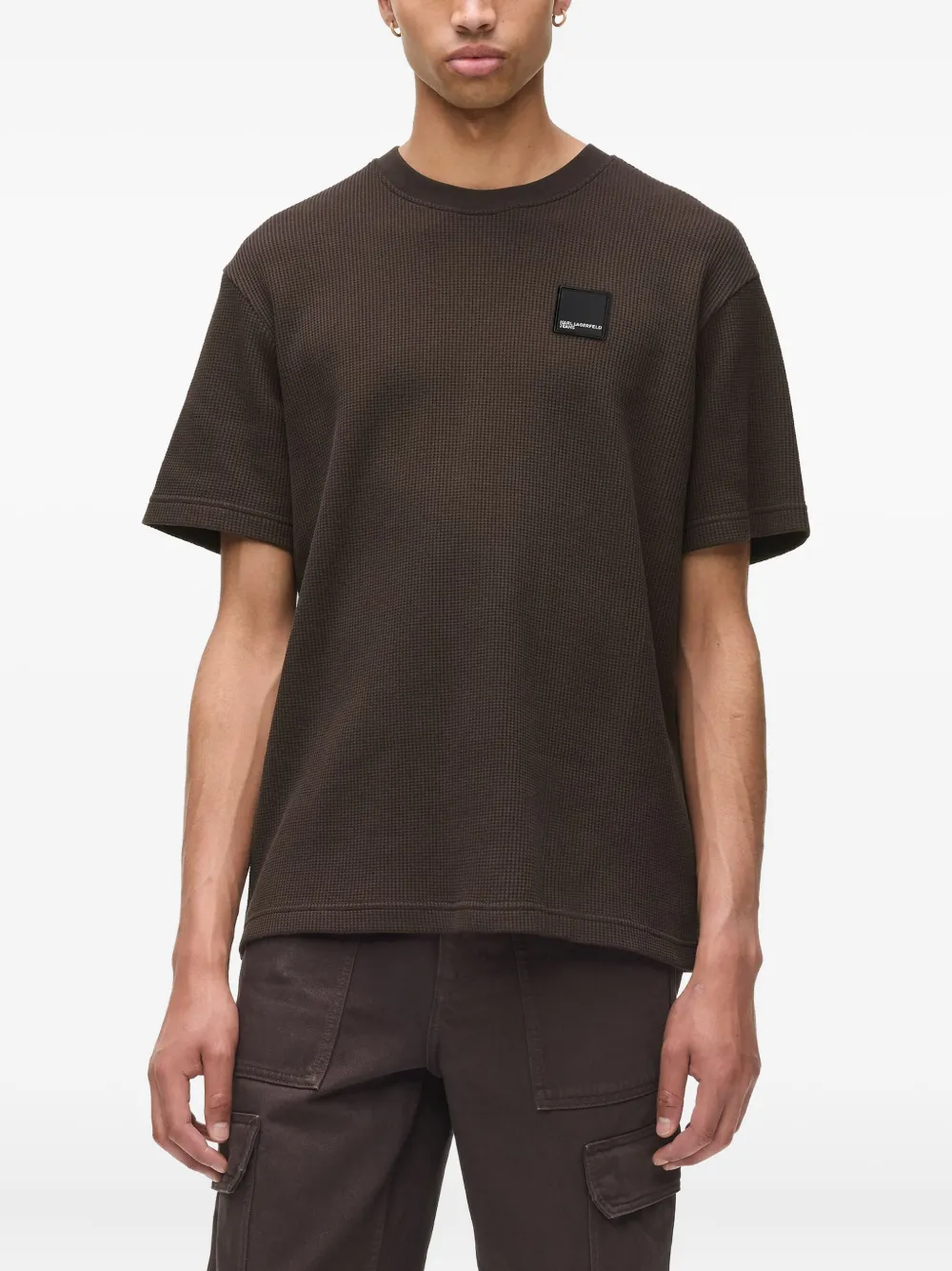 Karl Lagerfeld Jeans T-shirt met logopatch Bruin