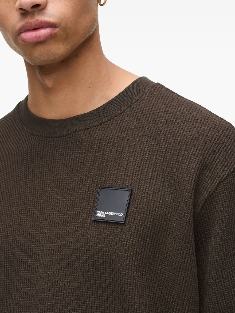 Karl Lagerfeld Jeans T-shirt met logopatch Bruin