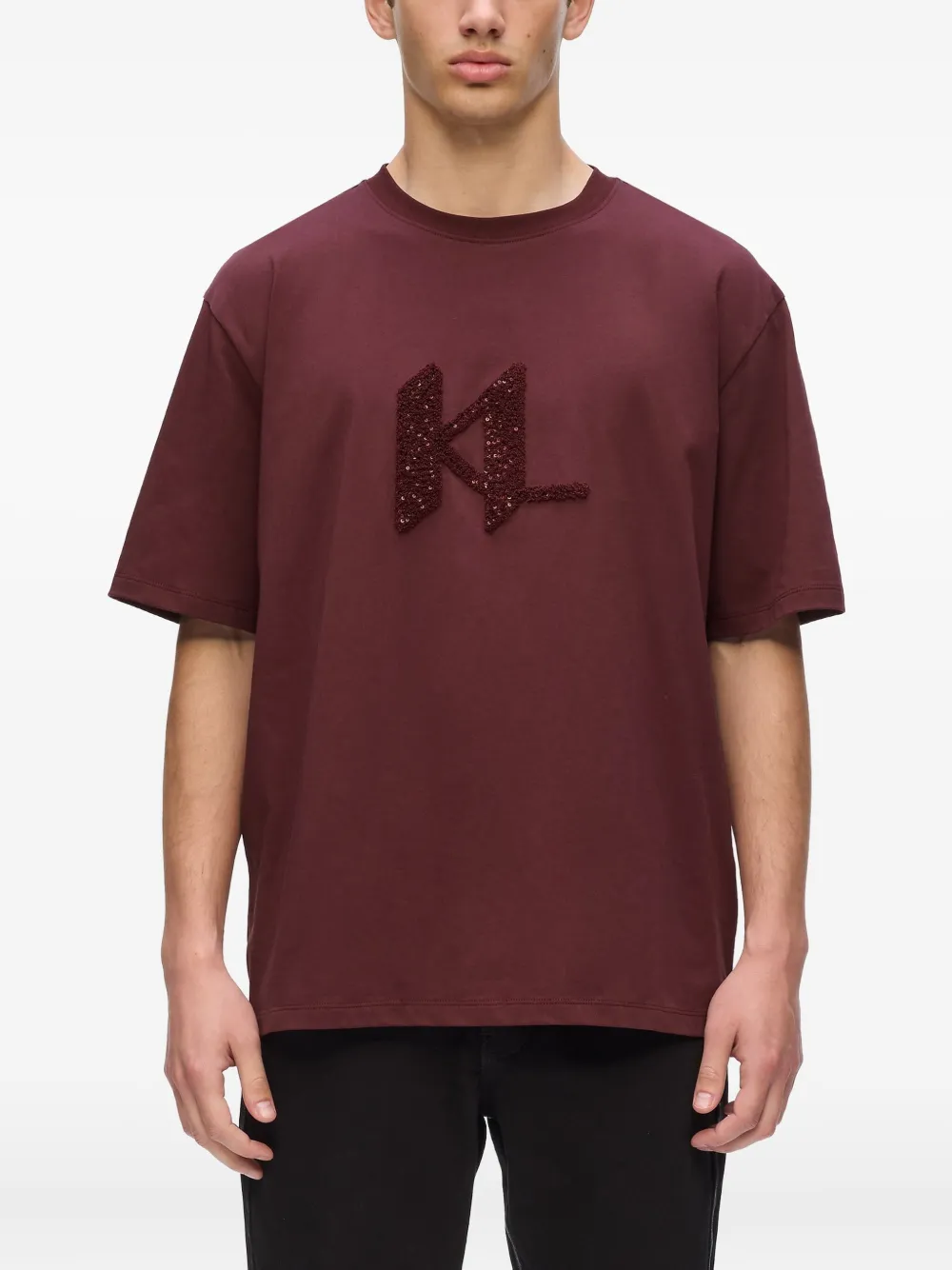 Karl Lagerfeld Verfraaid T-shirt Rood