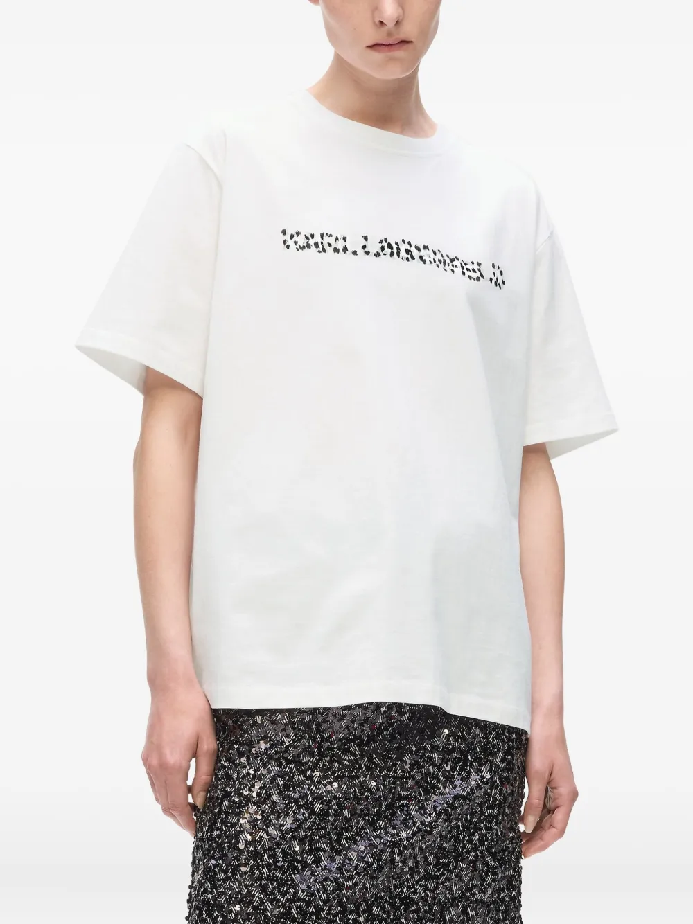 Karl Lagerfeld T-shirt met logodetail Wit