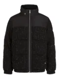 Karl Lagerfeld tweed panel puffer jacket - Black