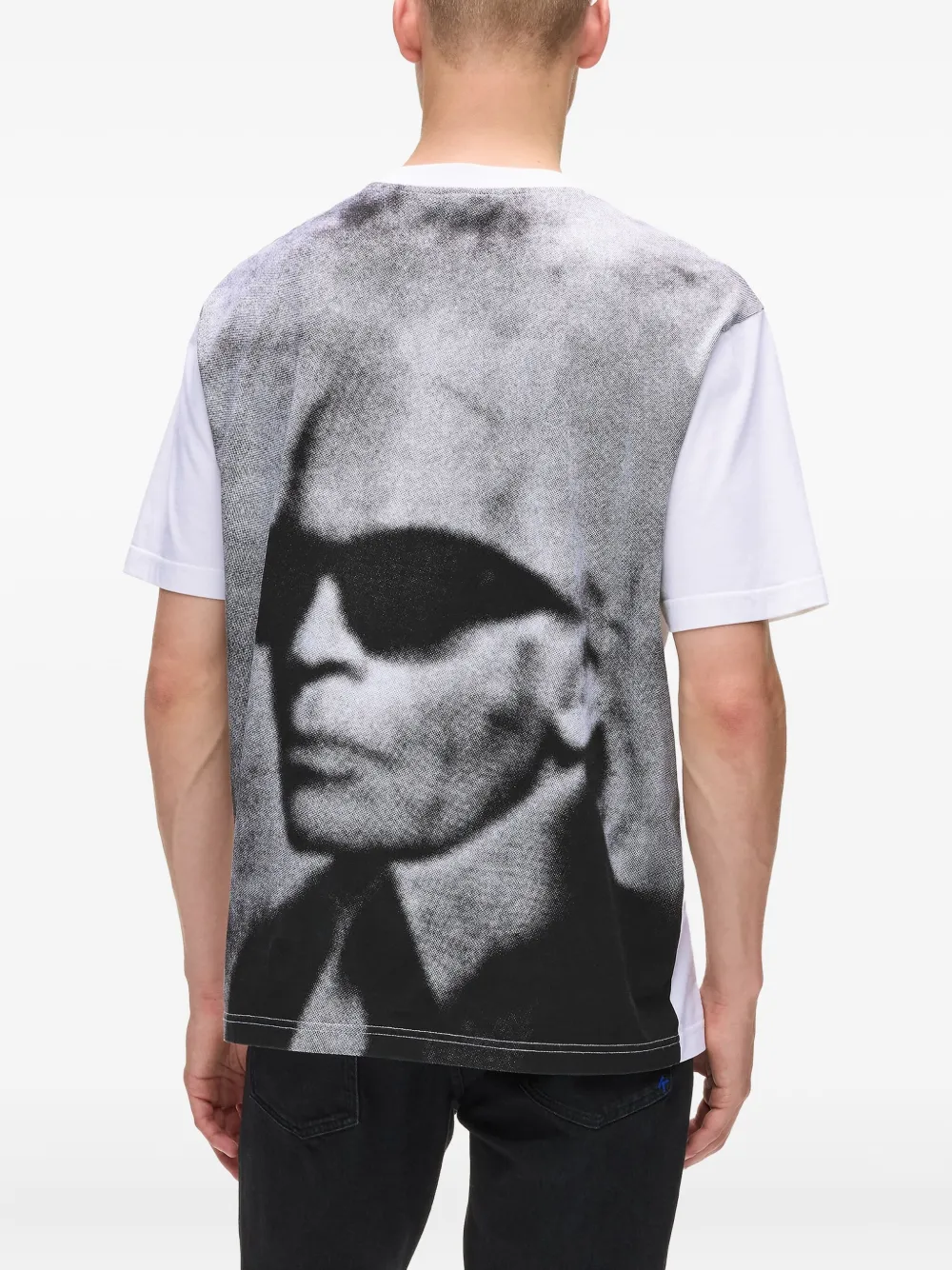 Karl Lagerfeld Jeans Karl Lagerfeld T-shirt met portret Wit