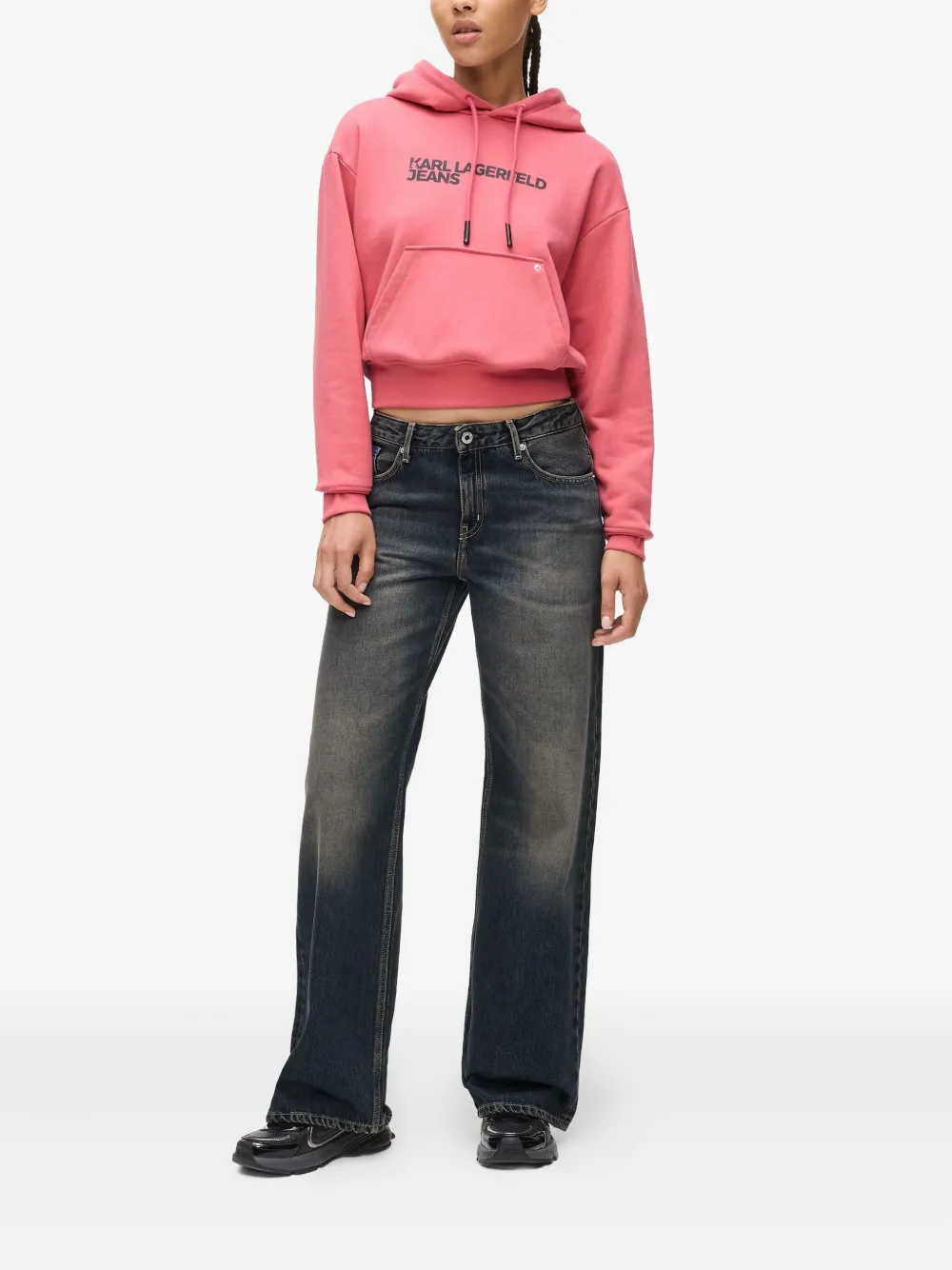 Karl Lagerfeld Jeans logo-patch jeans | Wide-Leg Jeans | Image 2