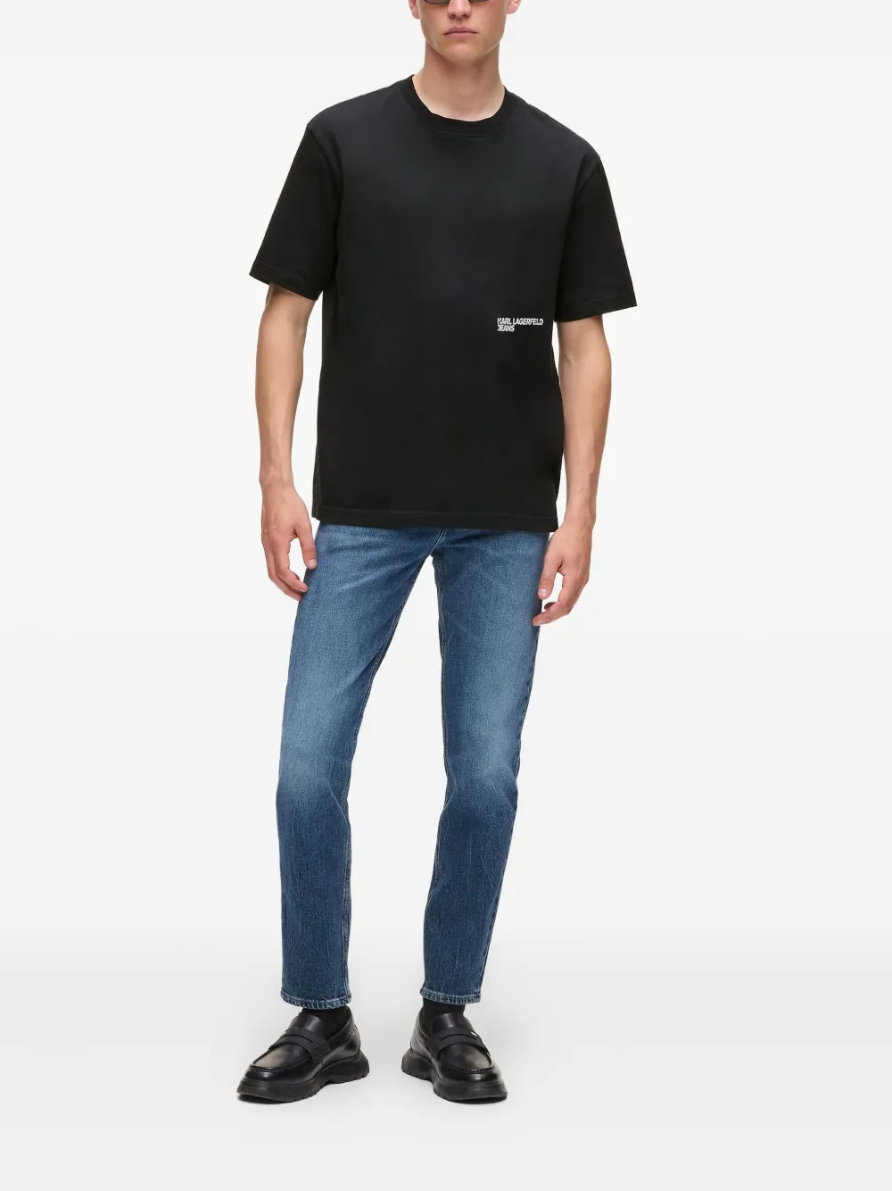 Karl Lagerfeld Jeans T-shirt met logoprint - Zwart