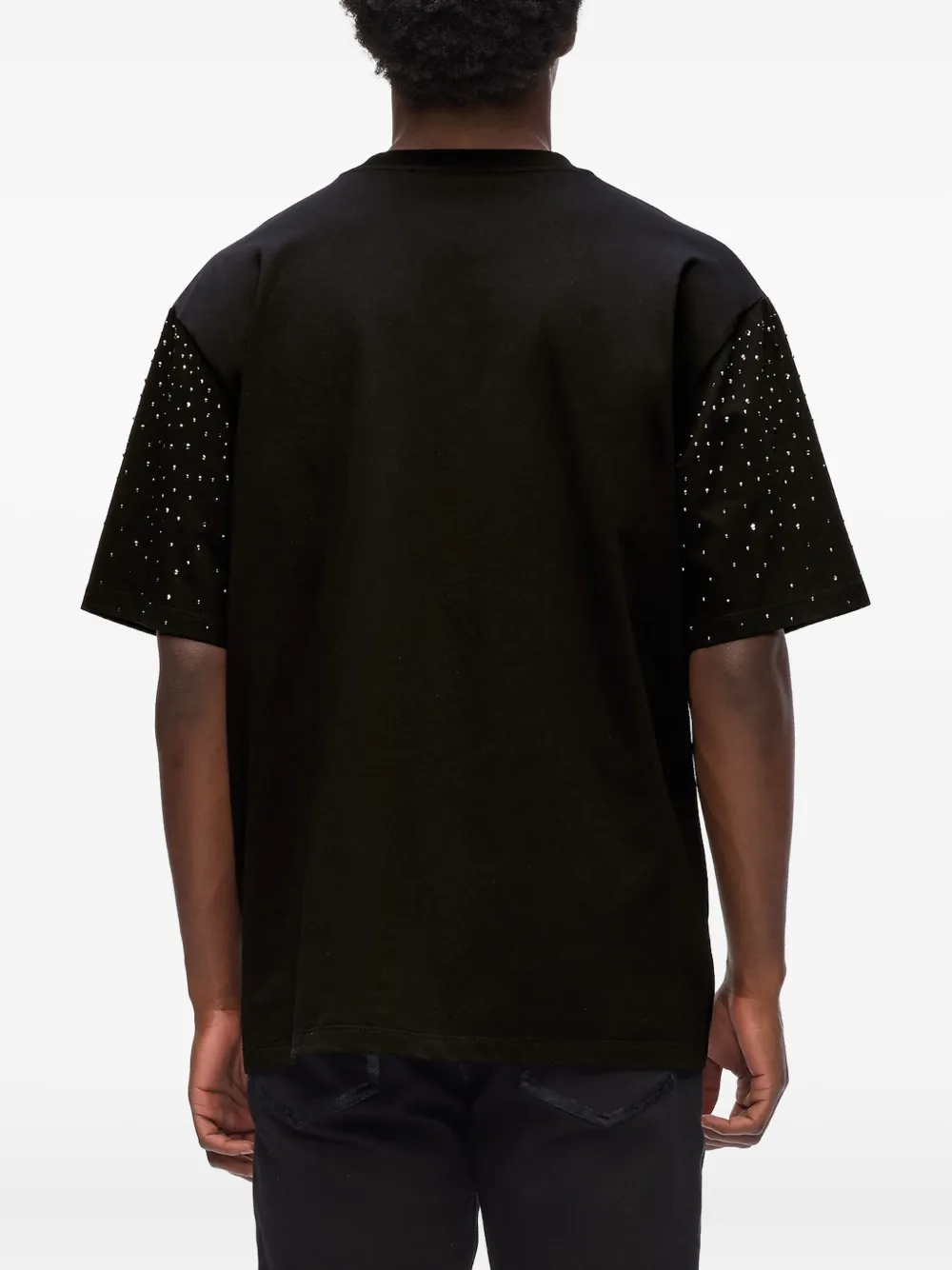 Karl Lagerfeld T-shirt verfraaid met kristallen Zwart