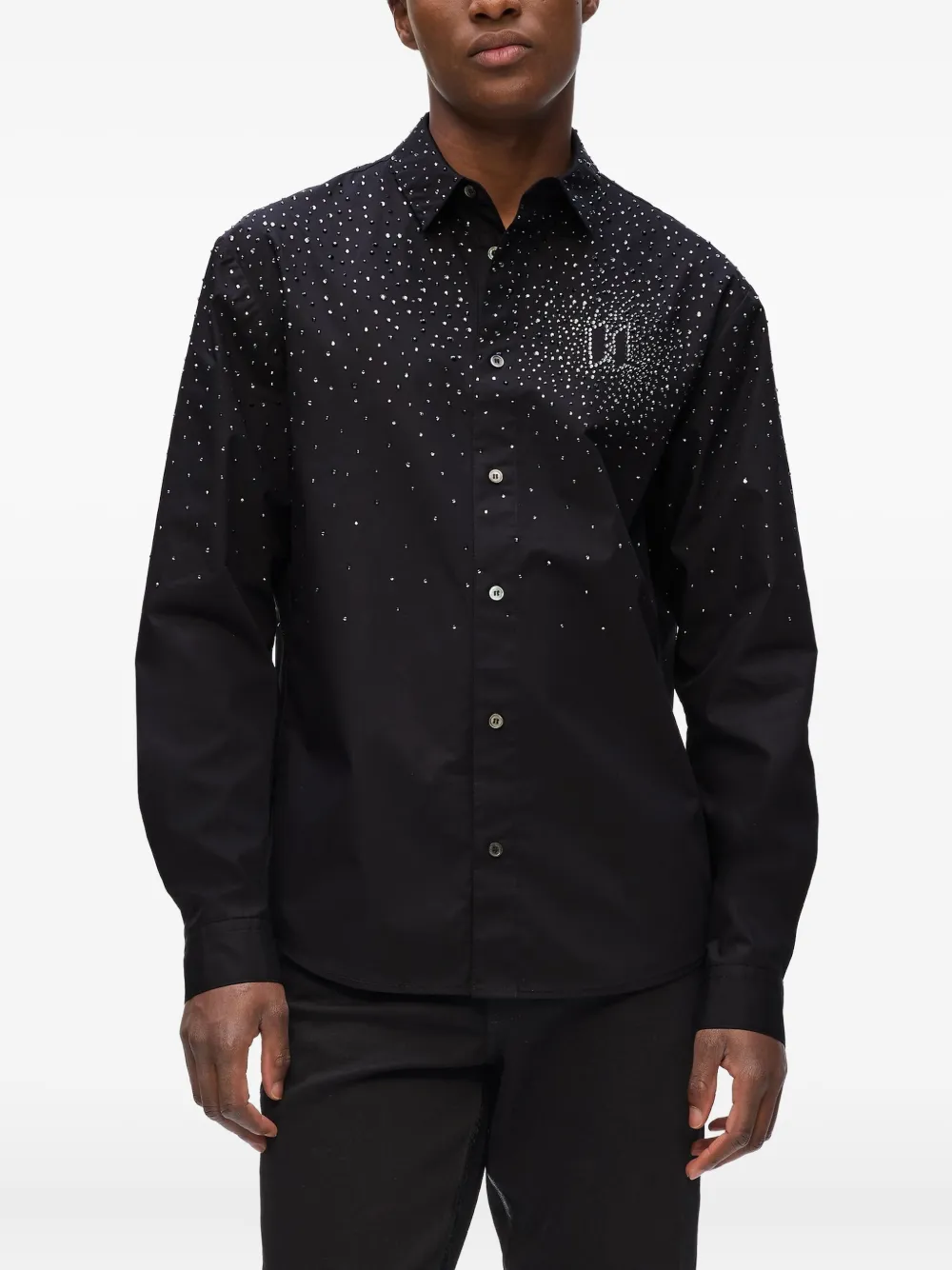 Karl Lagerfeld Overhemd verfraaid met kristallen Zwart