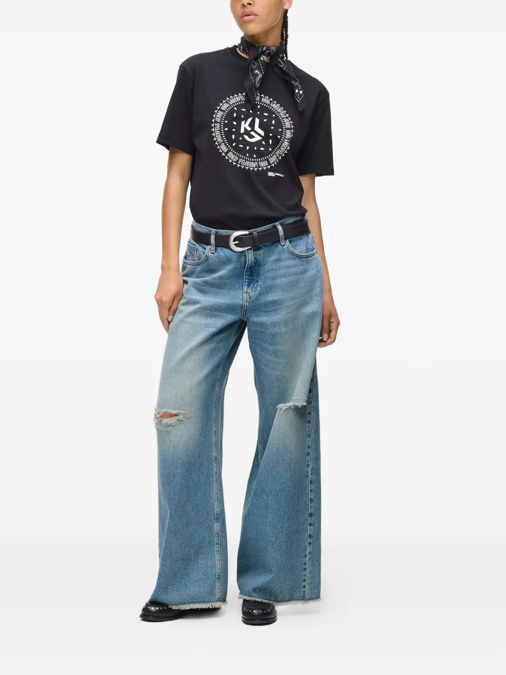 Karl Lagerfeld Jeans met franje Blauw
