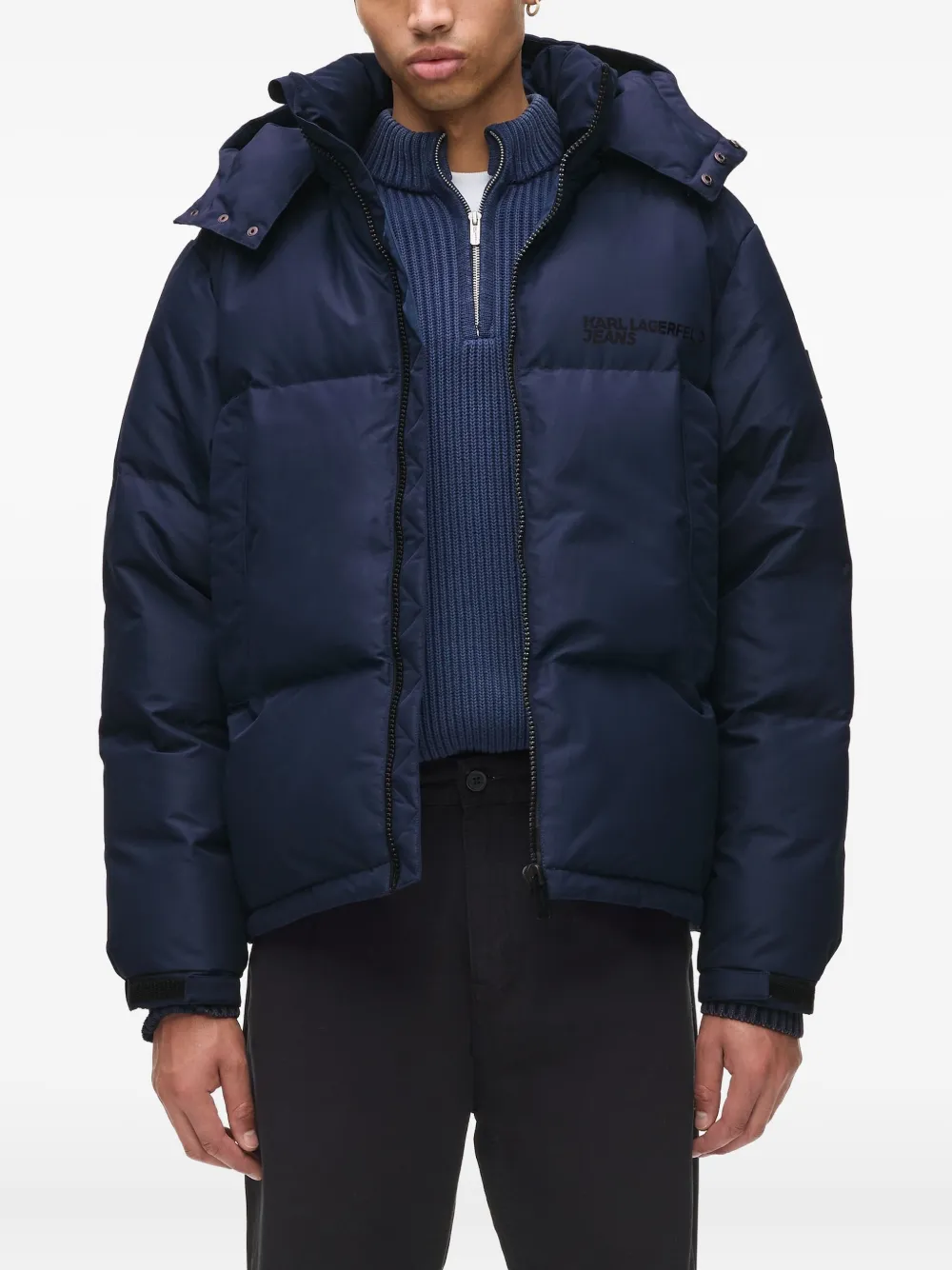 Karl Lagerfeld Jeans Donsjack met capuchon Blauw