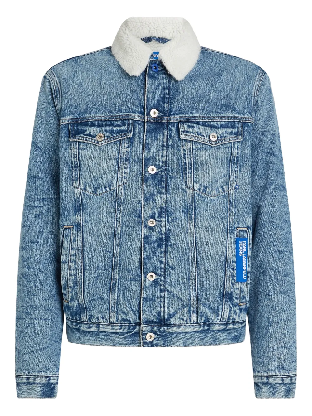 Karl Lagerfeld Jeans shearling-collar denim jacket | Blue | Image 1