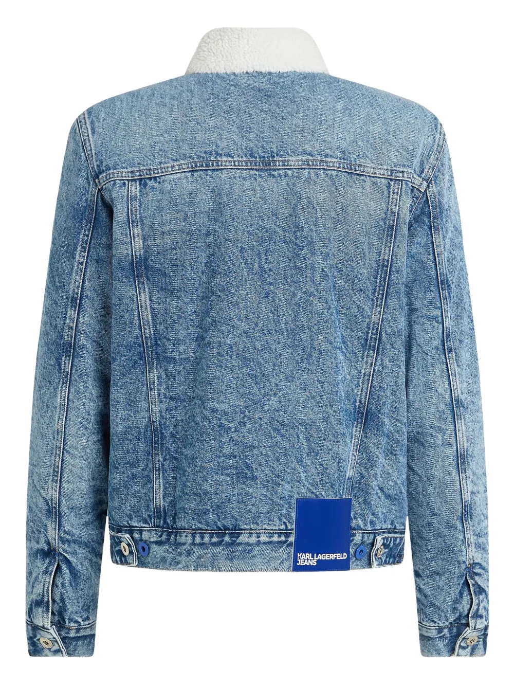 Karl Lagerfeld Jeans Shearling-collar Denim Jacket In Blue