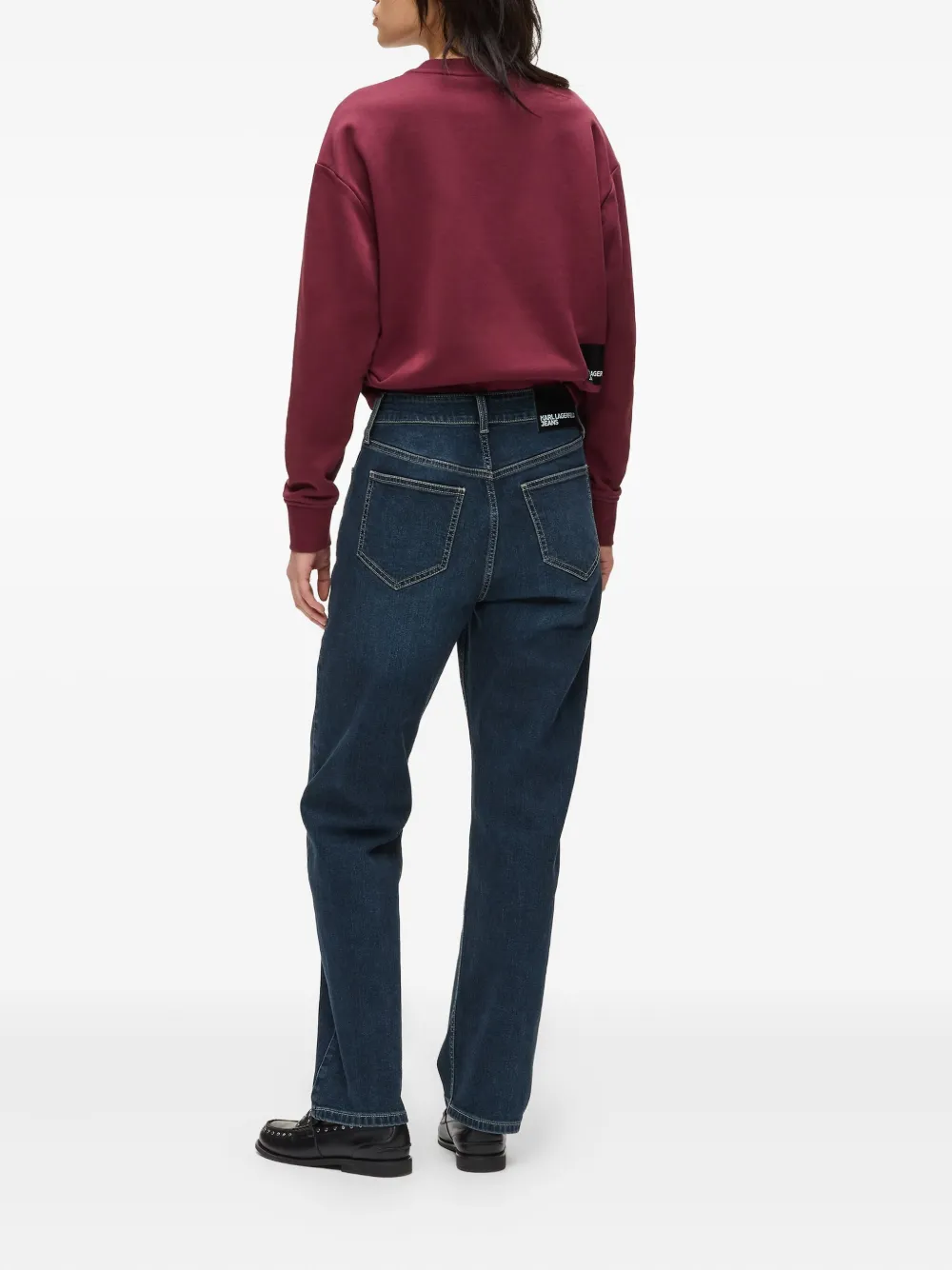 Karl Lagerfeld Jeans High waist straight jeans Blauw