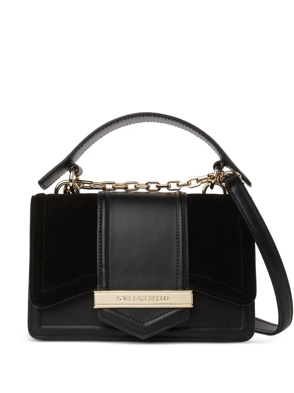 Karl Lagerfeld Borsa a tracolla K/Nova piccola in pelle scamosciata - Nero