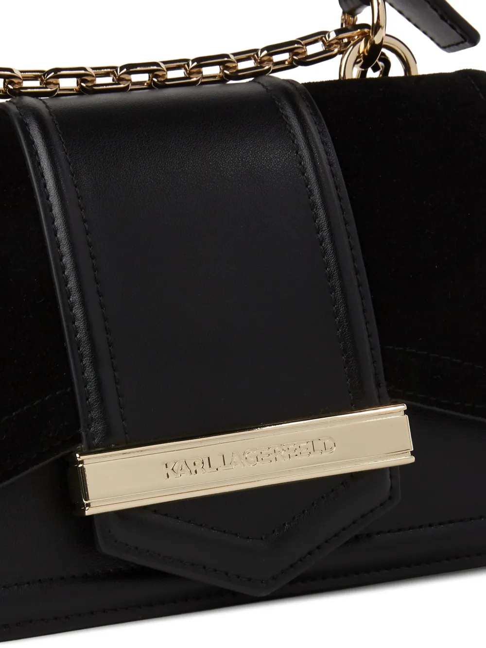 Karl Lagerfeld Kleine K Nova suède crossbodytas Zwart