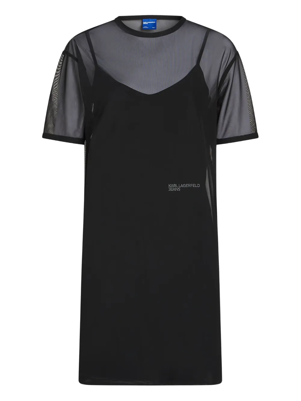 Karl Lagerfeld Jeans mesh jersey mini dress | Black | Image 1