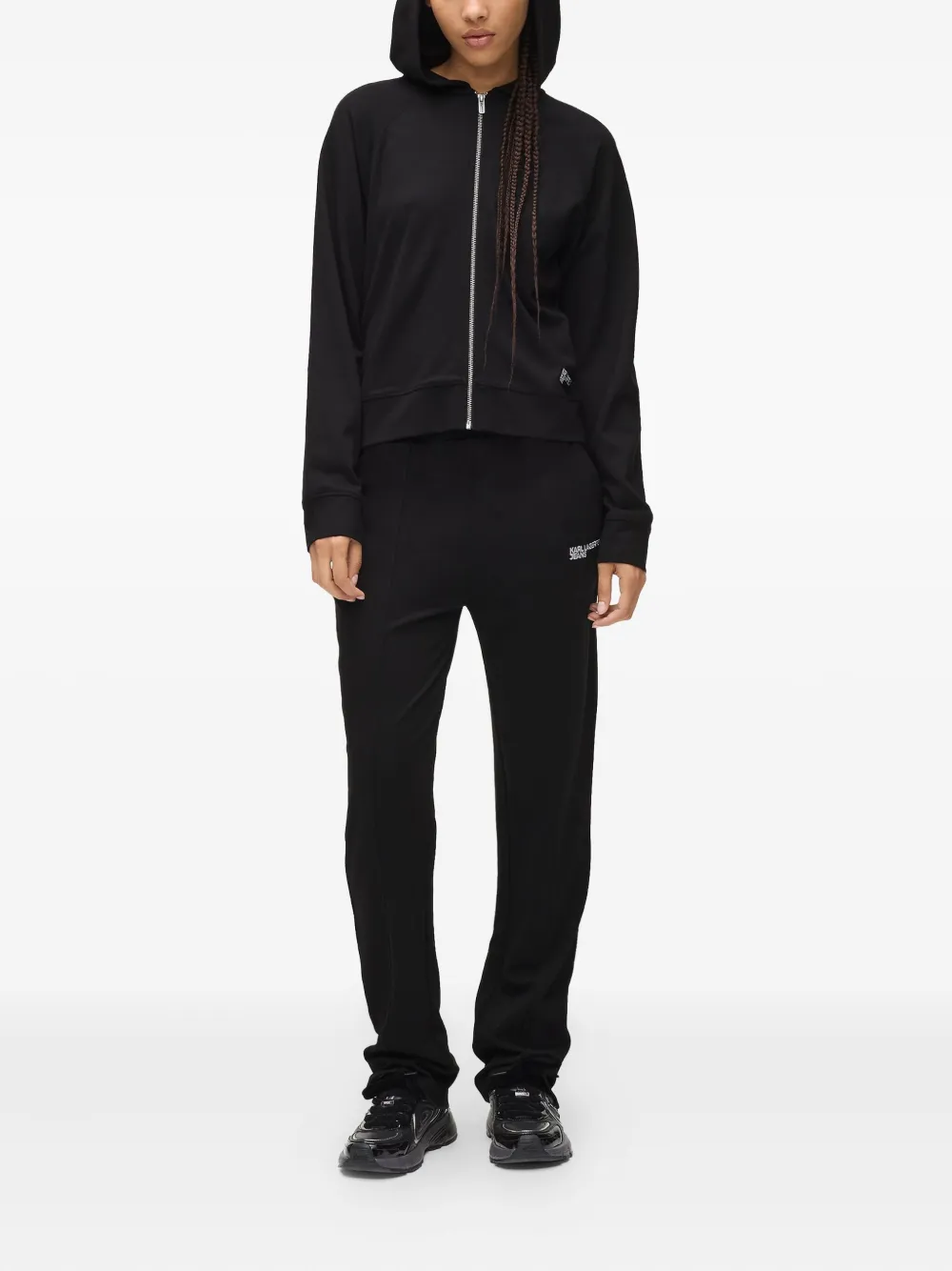 Karl Lagerfeld Jeans Milano hoodie met rits - Zwart