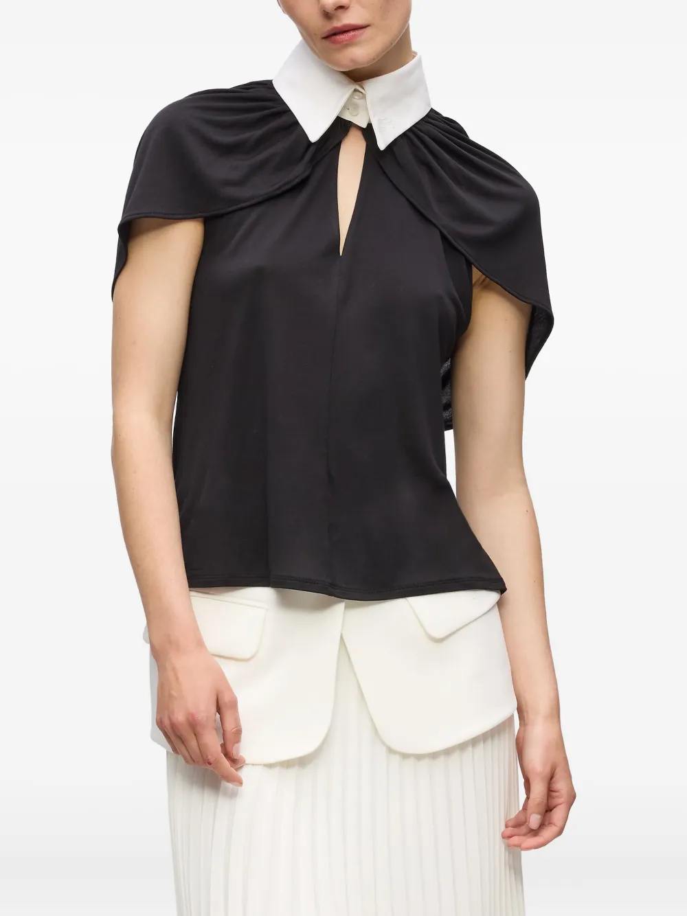 Karl Lagerfeld Kl Studio Cape Top In Black