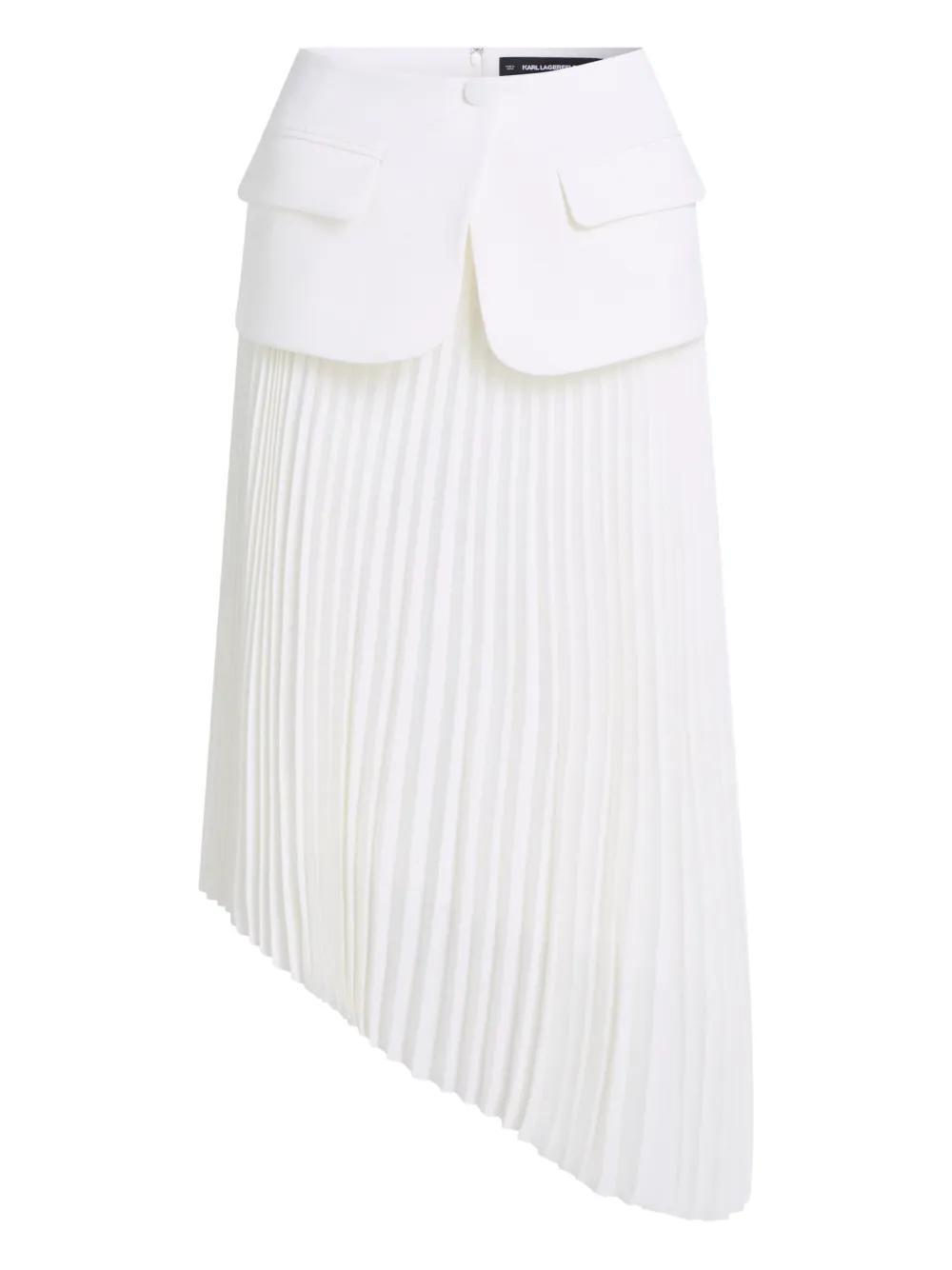 Karl Lagerfeld Karl Studio Pleated Panelled Skirt In White