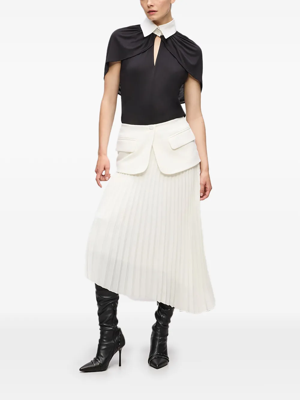 Karl Lagerfeld Karl Studio plooirok met vlakken Wit