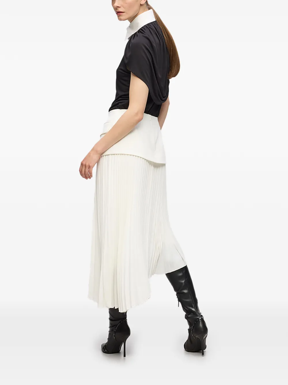 Karl Lagerfeld Karl Studio plooirok met vlakken Wit