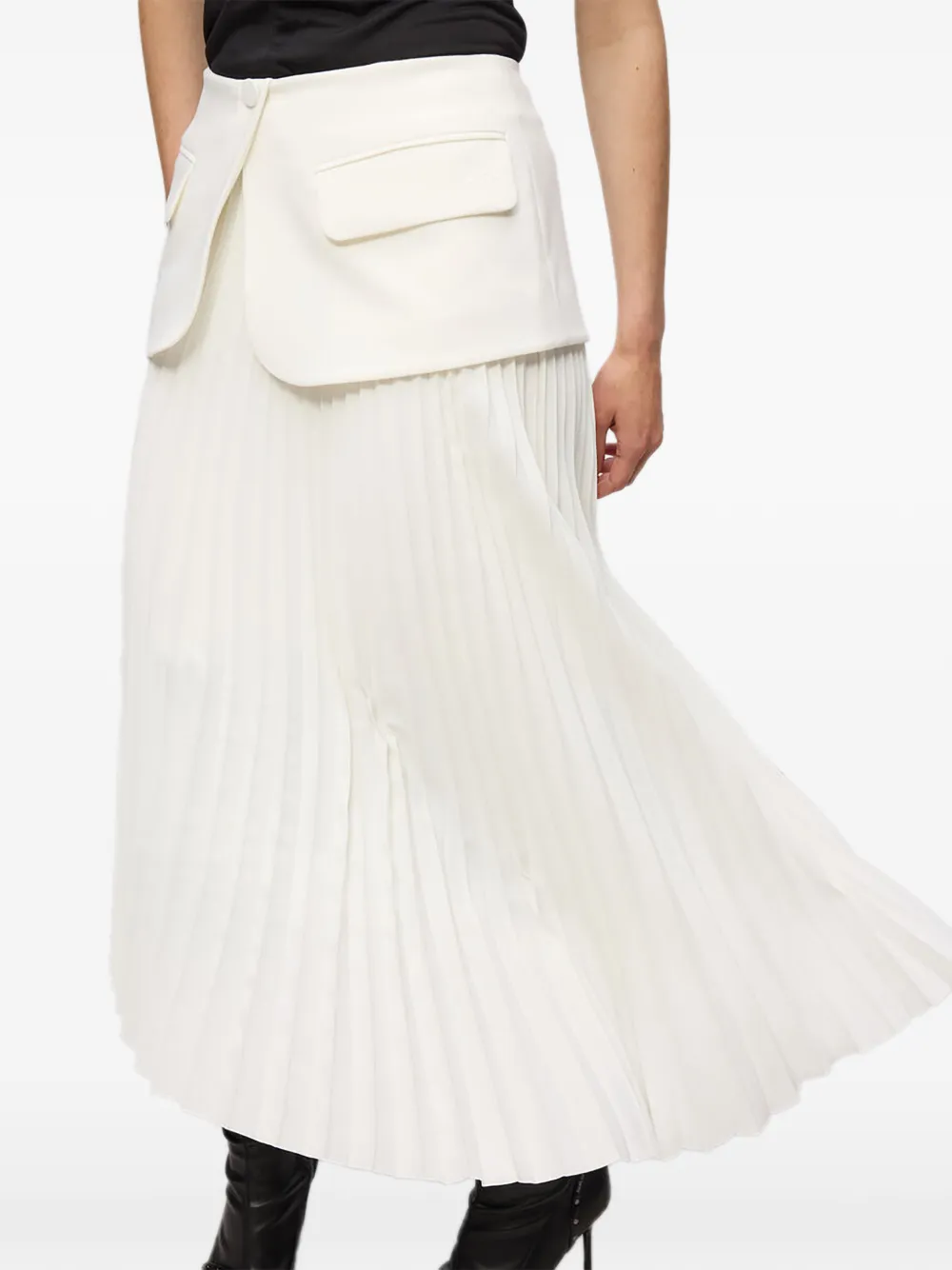 Karl Lagerfeld Karl Studio plooirok met vlakken Wit