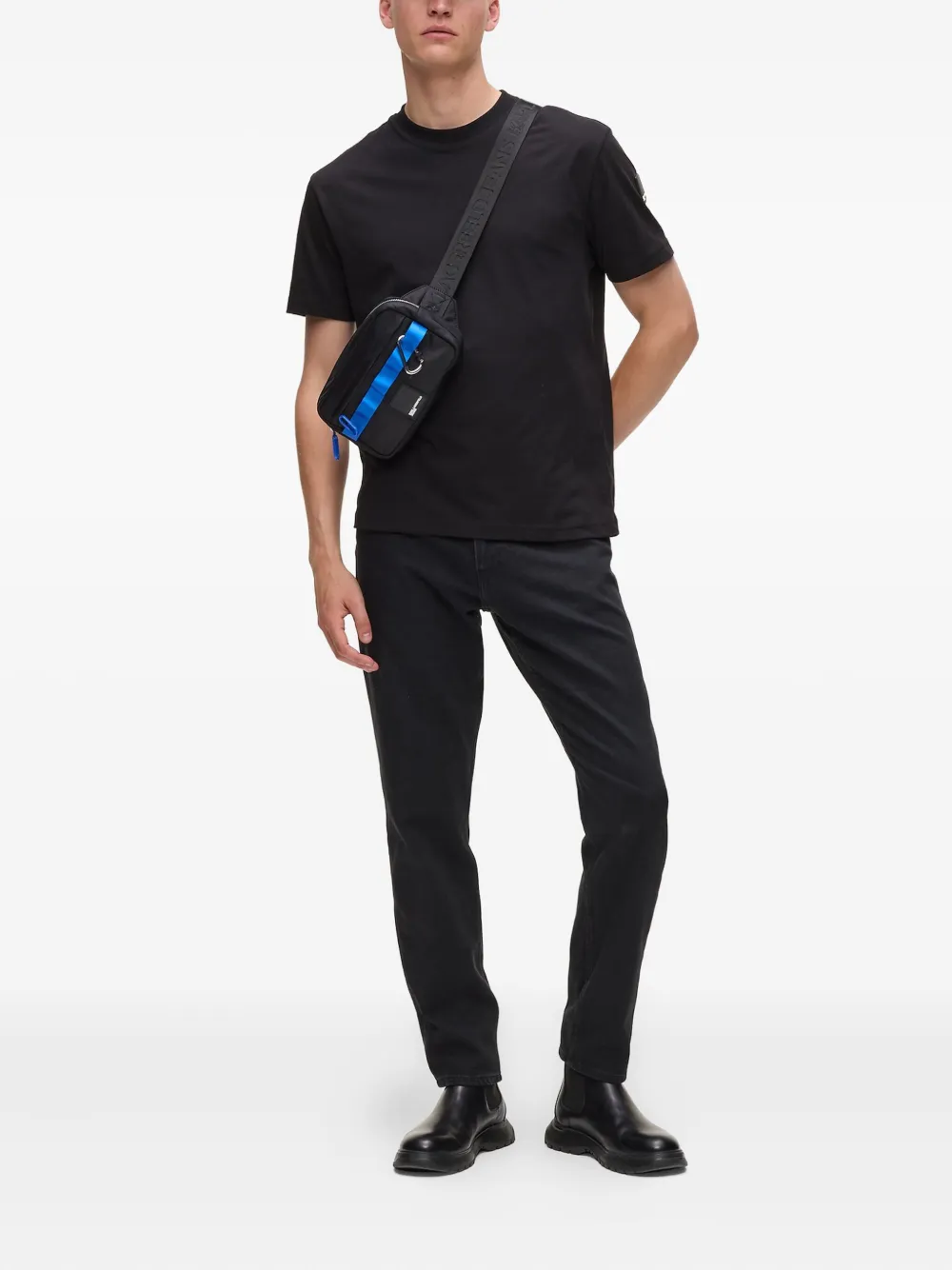 Karl Lagerfeld Jeans Heuptas met logopatch - Zwart