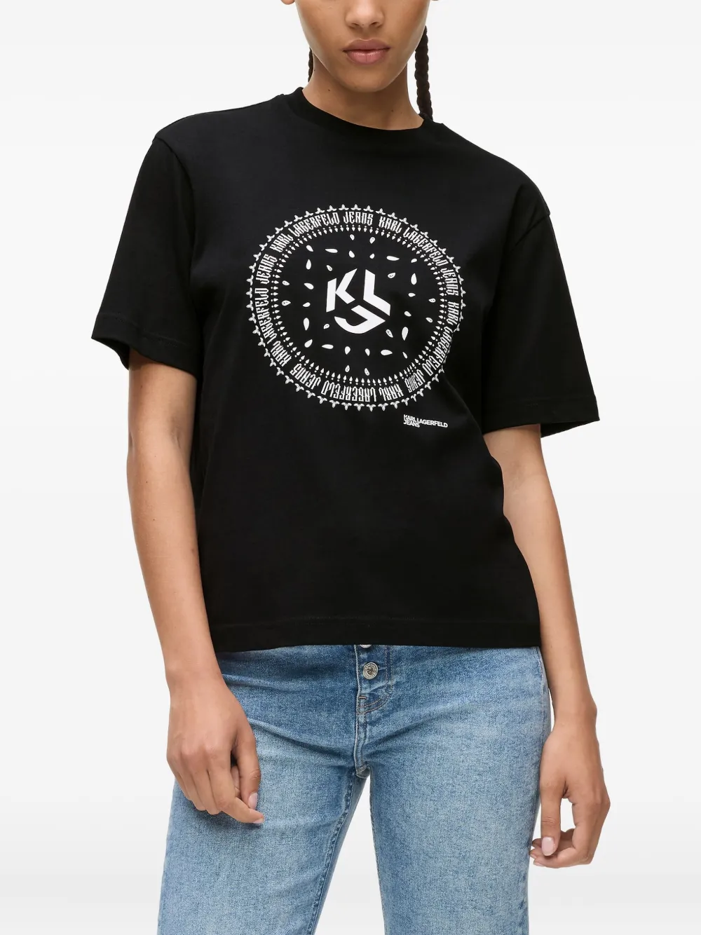 Karl Lagerfeld Jeans T-shirt met logoprint Zwart