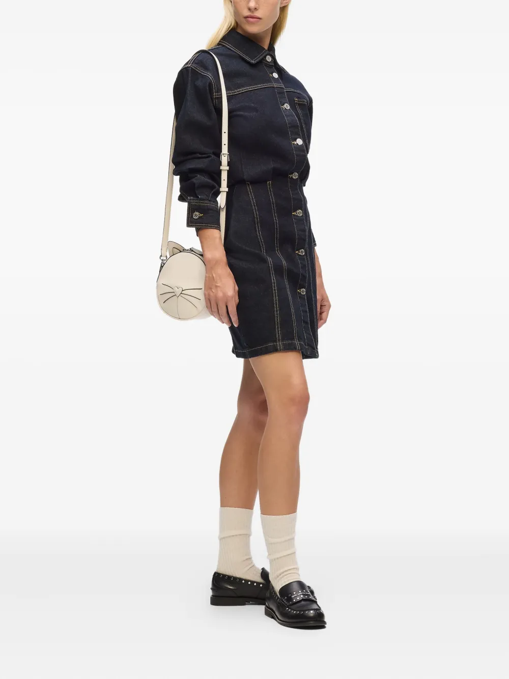 Karl Lagerfeld Ikon Le Chat crossbodytas Wit