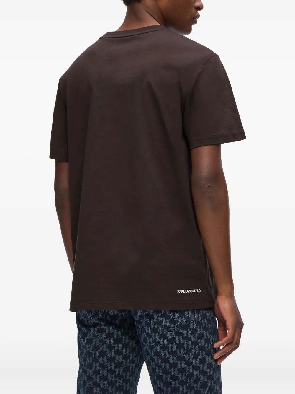 Karl Lagerfeld T-shirt met borduurwerk Bruin