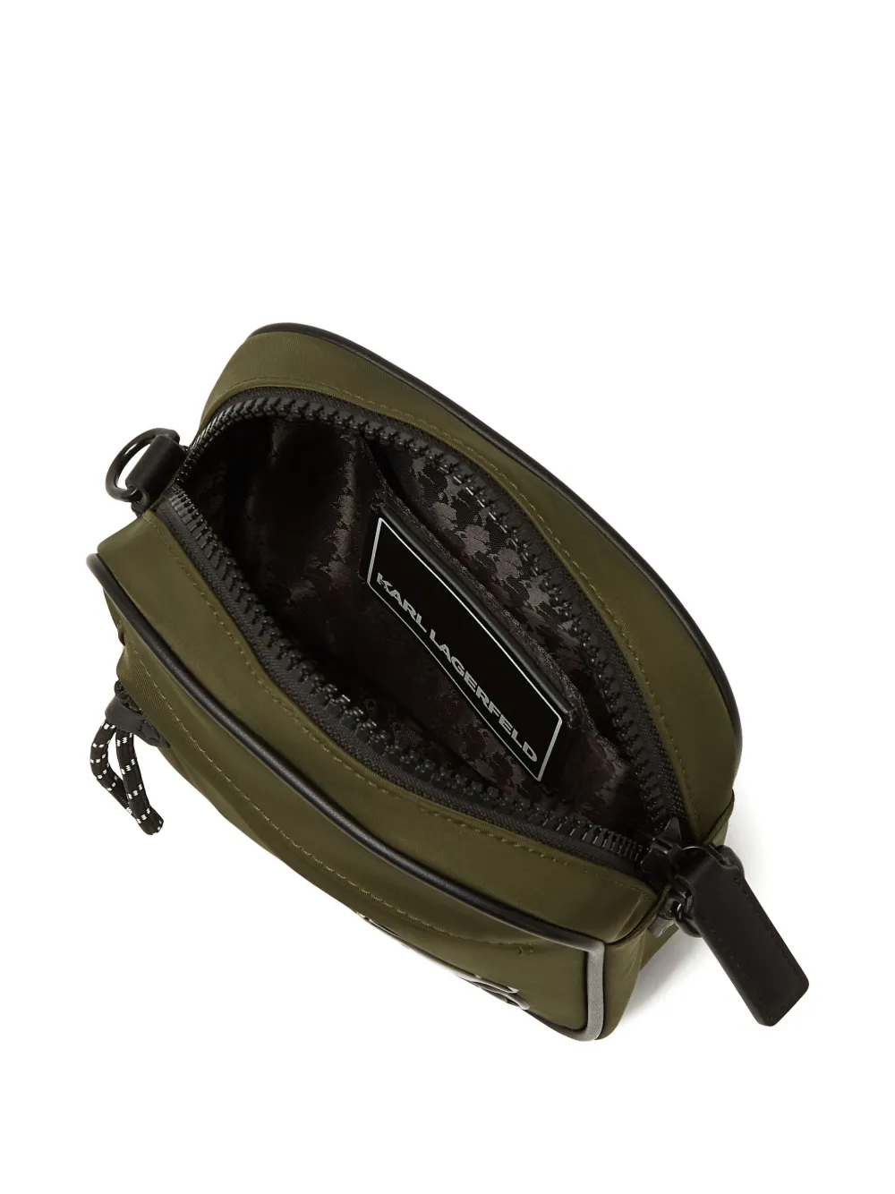 Karl Lagerfeld Ikon messengertas met tonale print Groen
