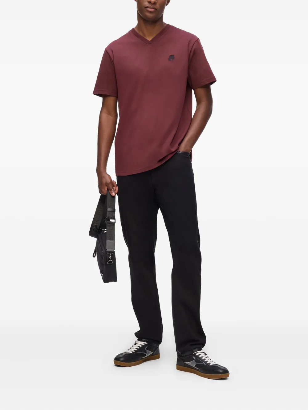 Karl Lagerfeld Kameo T-shirt met V-hals - Rood