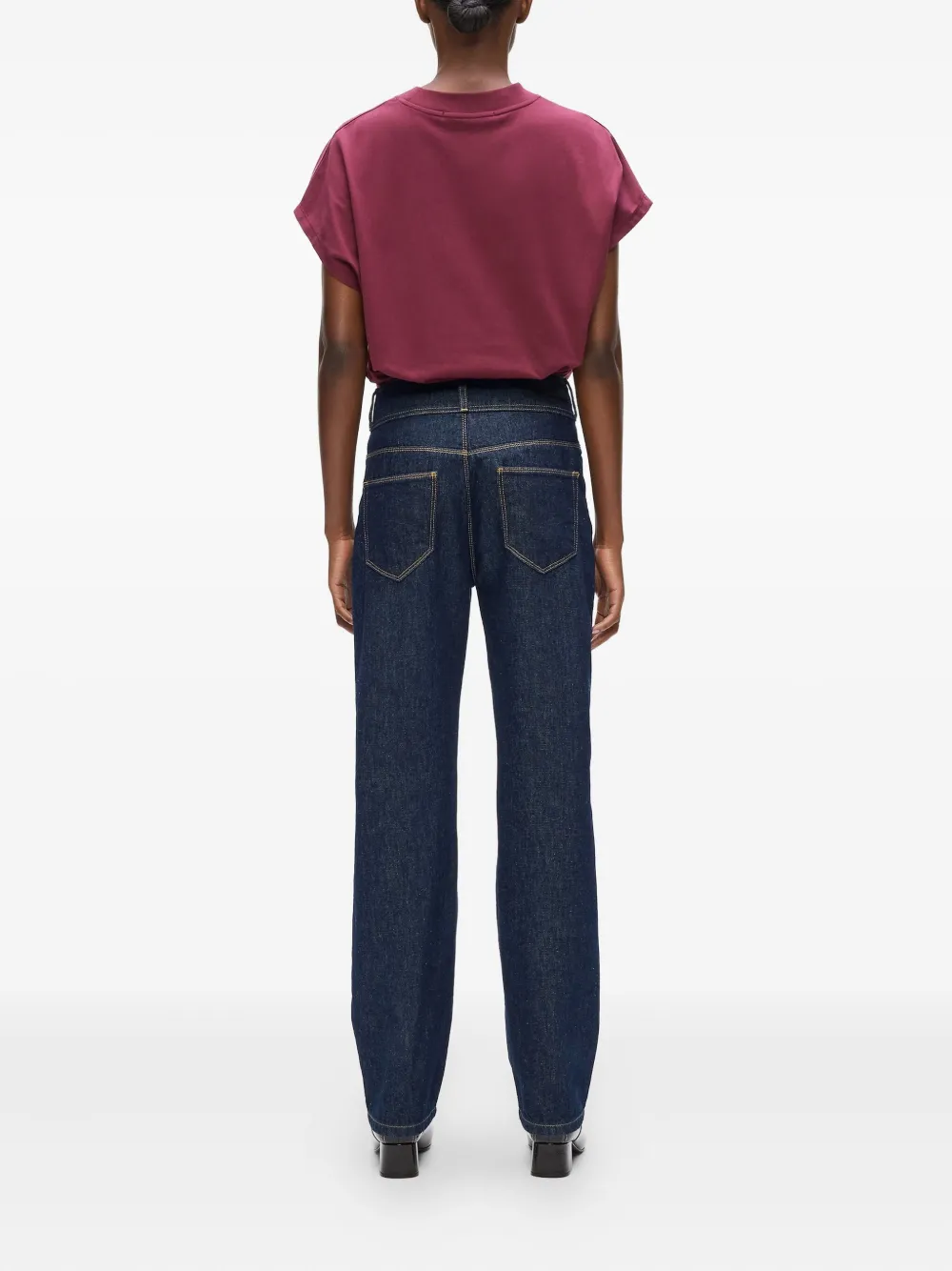 Karl Lagerfeld Double-button Patch-pocket Jeans In Blue