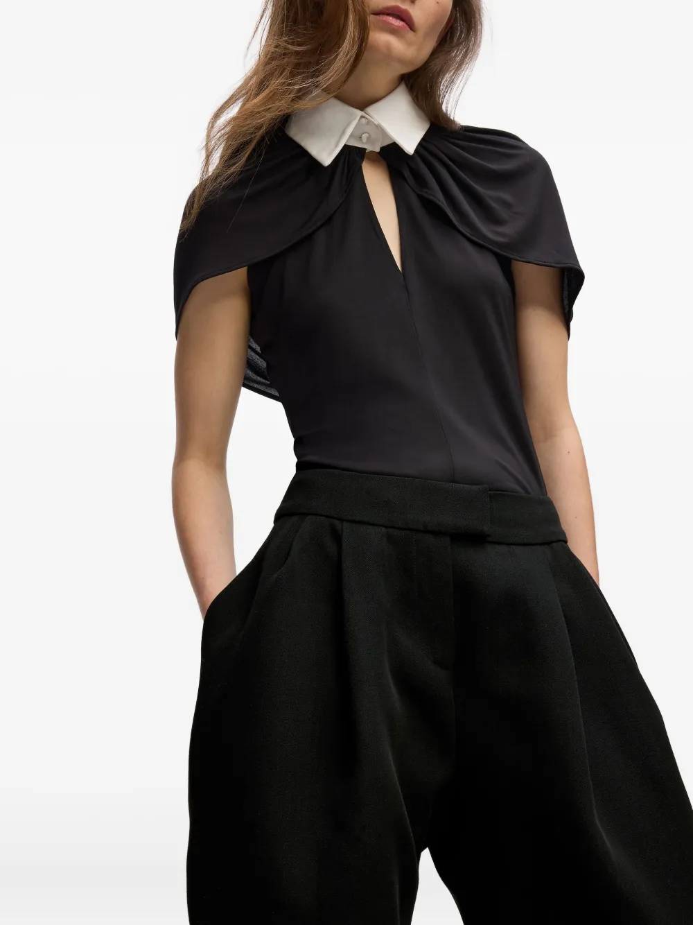 Karl Lagerfeld Karl Studio high waist broek met wijde pijpen Zwart