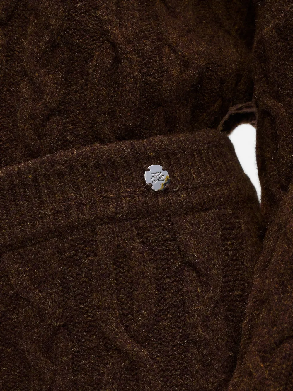 Karl Lagerfeld Kabelgebreide midi-rok Bruin