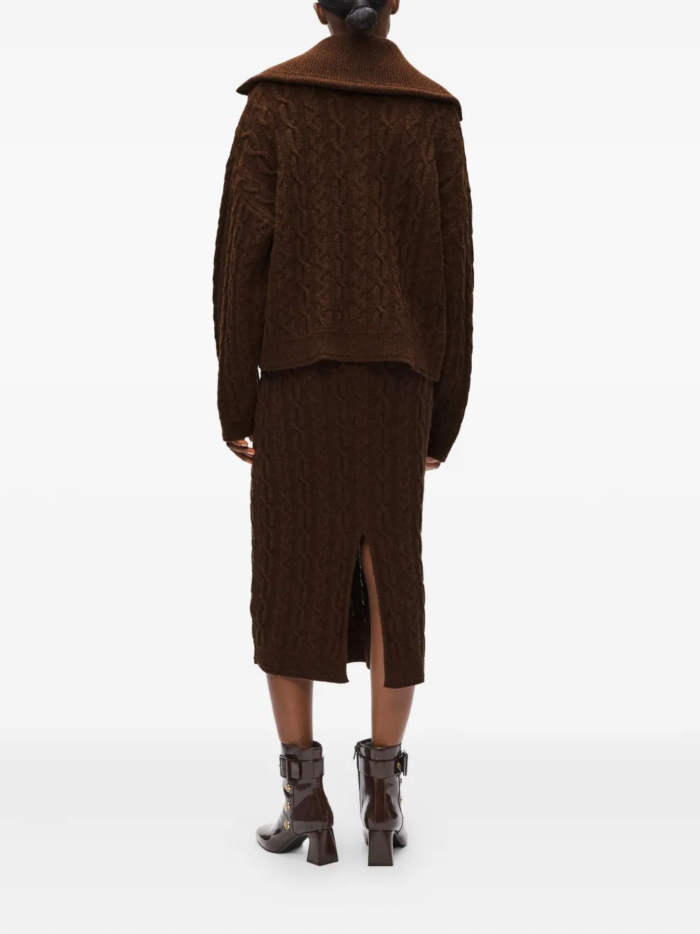 Karl Lagerfeld Kabelgebreide midi-rok Bruin