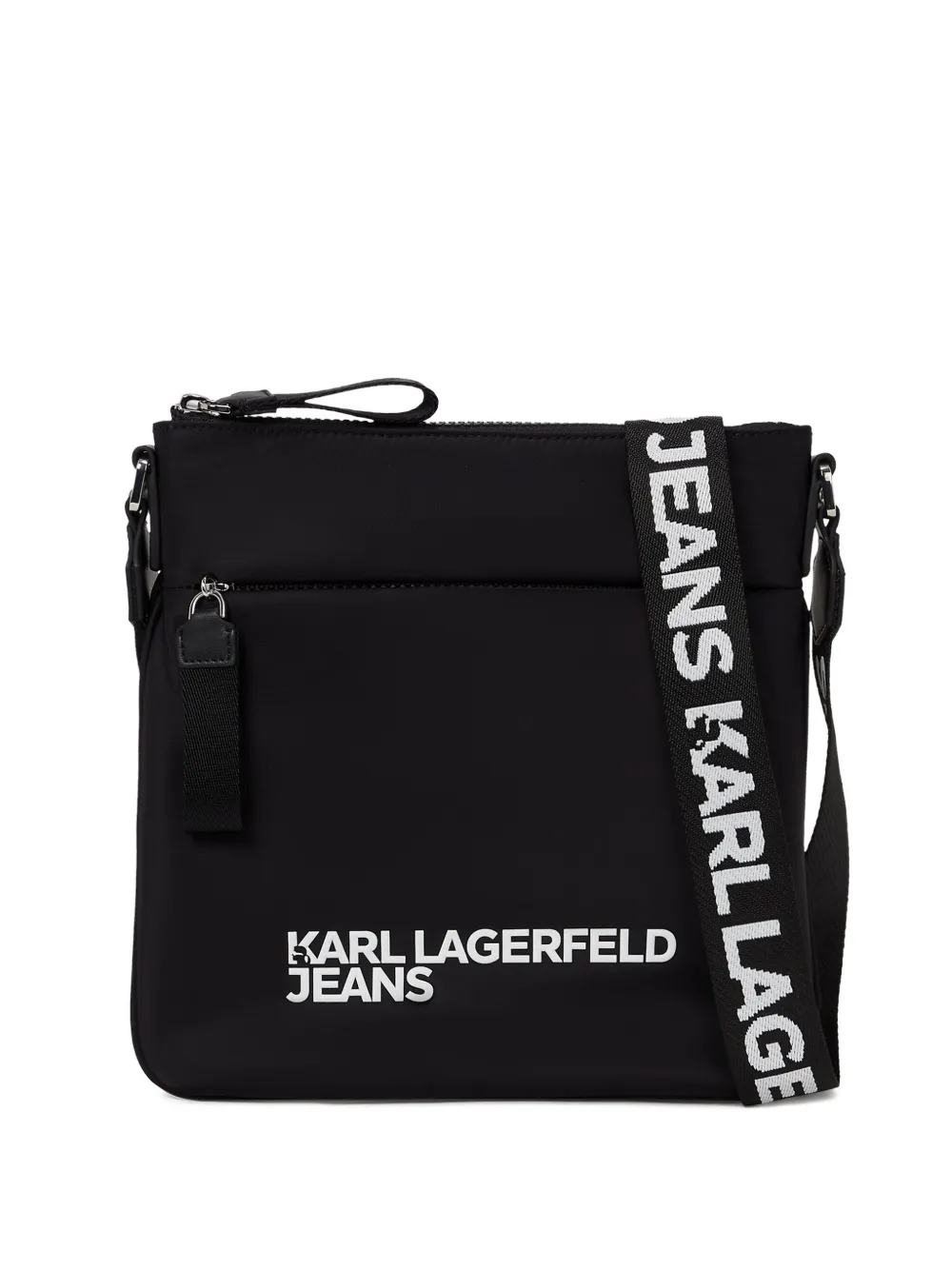Karl Lagerfeld Jeans Borsa messenger con applicazione logo - Nero