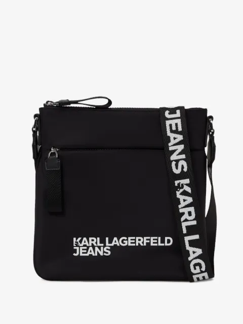 Karl Lagerfeld Jeans logo-appliqué flat messenger bag